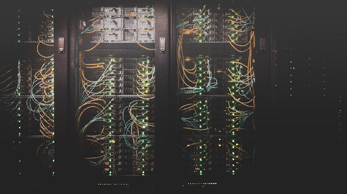 Server infrastructure representing distributed computing