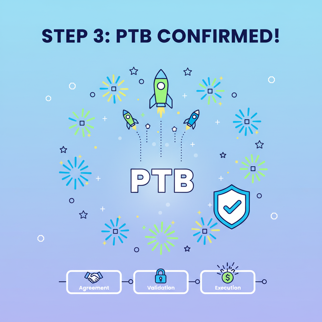 PTB executing successfully, fireworks of blockchain confirmations